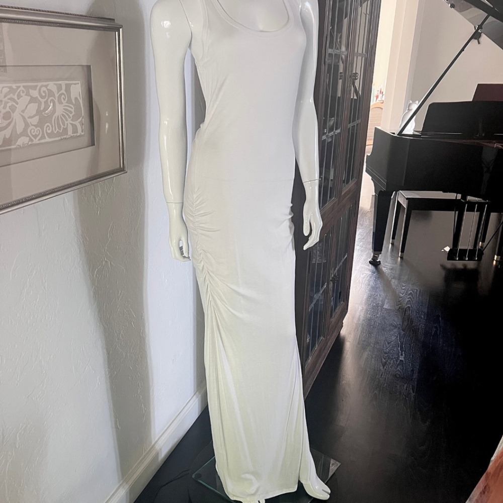 Victorias Secret White Rouched Detailing Scoop Neck Tank Maxi Dress  - Medium